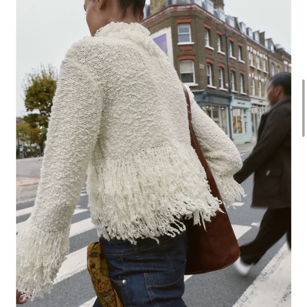 Zara NWT fringe knit jumper sweater 4737/102 - Picture 11 of 14